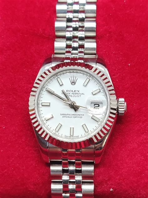 rolex bianco oro|rolex lady datejust white gold.